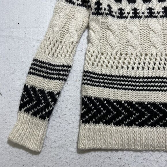 American Eagle Outfitters Women's Small Wool Blend Chunky Knit Striped Sweater - Picture 7 of 12